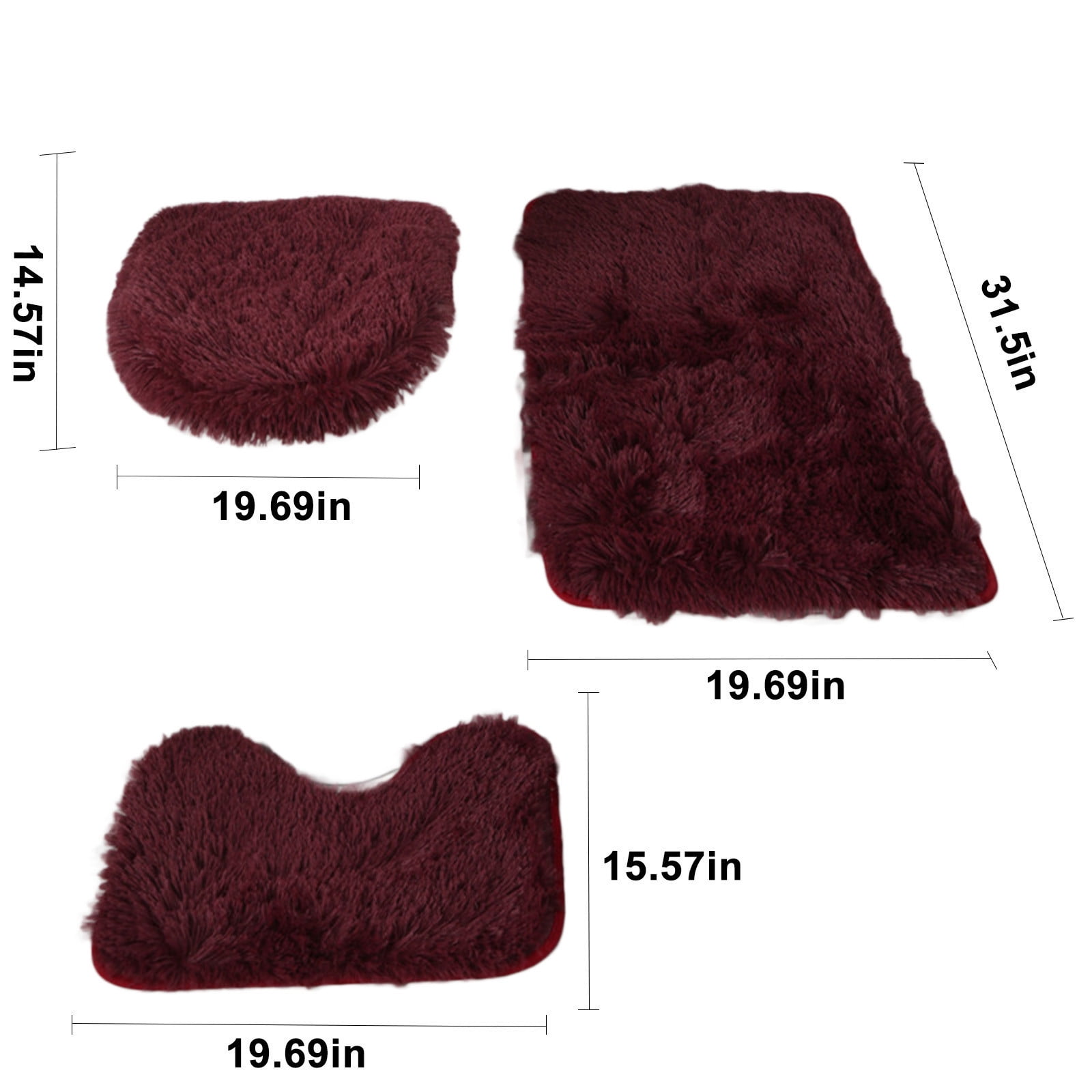 UttpKLBx Non Slip Bath Mat for Bathroom Bath Mat Rug Set Memory Foam Bath Rugs Decorative Bathroom Rug, Cute Bathroom Rugs (Wine)