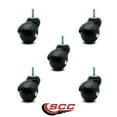 thumbnail image 2 of 2 Inch Flat Black Hooded 5/16 Inch Threaded Stem Ball Caster Set of 5 SCC, 2 of 2