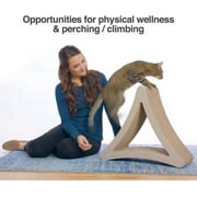 PetFusion 3-Sided Vertical Multiple Angle Cat Scratcher Pad Lounge, 6 Usable Sides, Brown