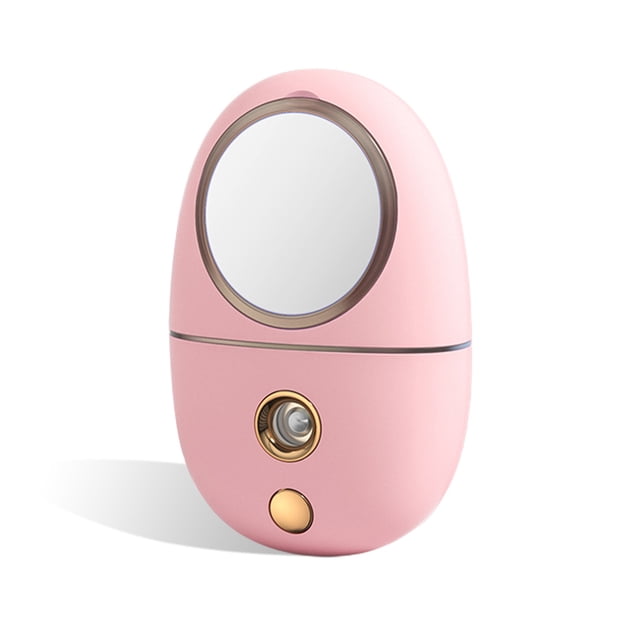 Maytalsory 35ML Humidifier Mist Spray Steam Handheld USB Operated Nanometer Little Bear with Cosmetic Mirror for Travel Home Use No.02 1Set