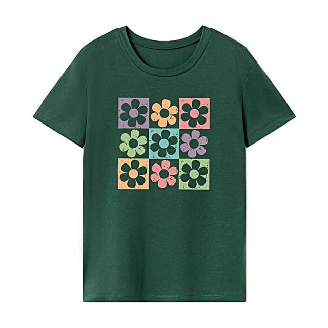 Camiseta Para Mujer, Camiseta Suave Con Cuello Regular Para Ir De Compras, Uso Diario, Calle S