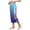 Blue, variant on Women's Tear Away Breakaway Capri Pants for Post Surgery Recovery Hip Knee Ankle Replacement Adaptive Magic Tape Wide Leg,Black (XL)