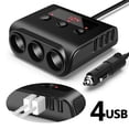 thumbnail image 2 of Adaptador De Encendedor De Cigarrillos Para Coche, 4 Ranuras Usb, Pantalla Led Segura, Cargador De Encendedor De Cigarrillos Serendint VI005334-00, 2 of 6