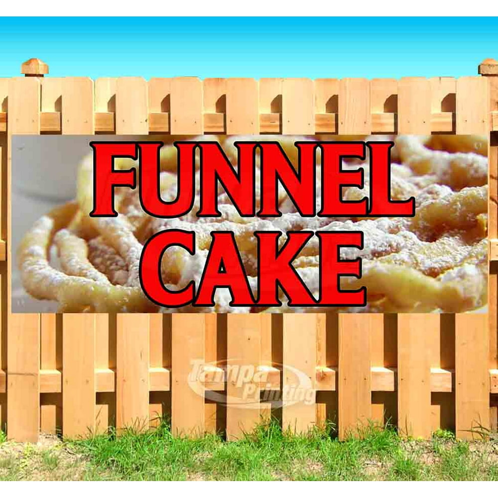 FUNNEL CAKE 13 oz heavy duty vinyl banner sign with metal grommets, new