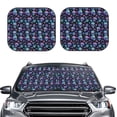thumbnail image 2 of Rateoe Skull Flower Blue Pattern 2 Piece Car Windshield Sun Shade Foldable | Front Windshield Shade for Sun, Heat and UV Rays | Sunshade for Car Front Window-Small, 2 of 6