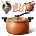 thumbnail image 1 of Multifunctional Large Capacity Non-stick Pressure Cooker, 8 Qt Micro Pressure Cooker with Visible Transparent Glass Cover, Anti-Scalding Handle for Culinary Styles (Orange), 1 of 9