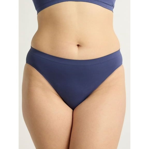 Joyspun Women's Seamless Bikini Panties, 3-Pack, Sizes XS-3XL