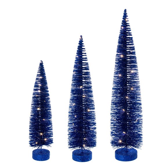 16"-20"-24" Blue Bottle Brush Clear Lts