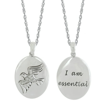 Brilliance 925 Sterling Silver Simulated White Diamond Pendant with 18" Chain