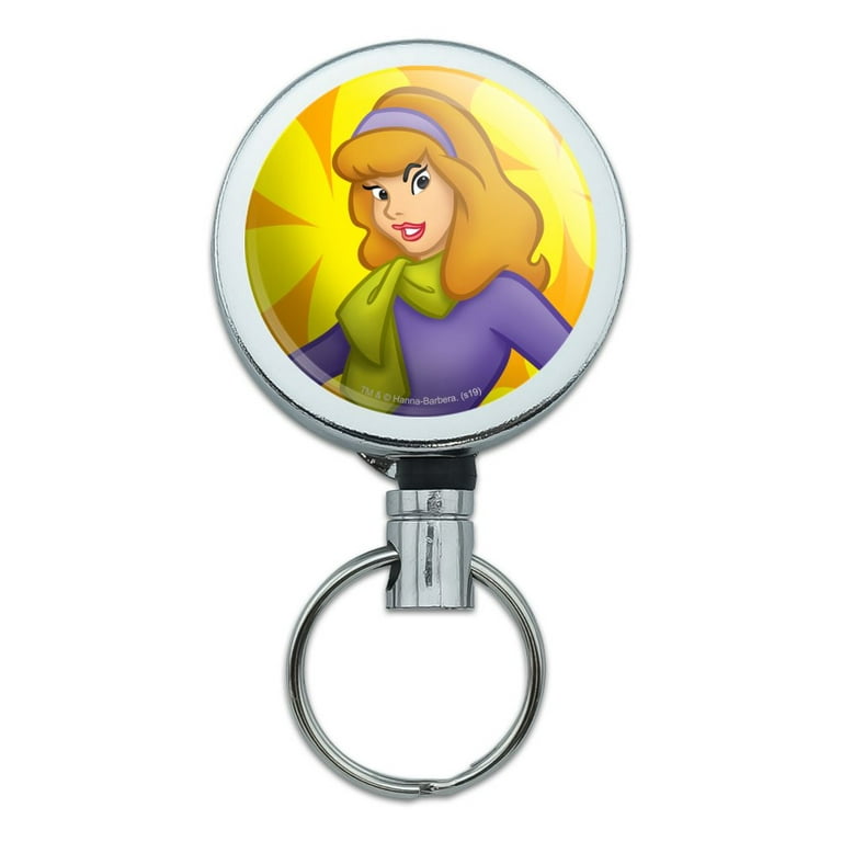 Scooby Doo Daphne Character Heavy Duty Metal Retractable Reel ID Badge Key  Card Tag Holder with Belt Clip 