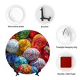 thumbnail image 4 of Picia Easter Eggs Pattern Bone China Decorative Plate – Wall Decor with Stand and Adhesive, Elegant Ornament for Living Room, Office, or Entryway-6in, 4 of 6