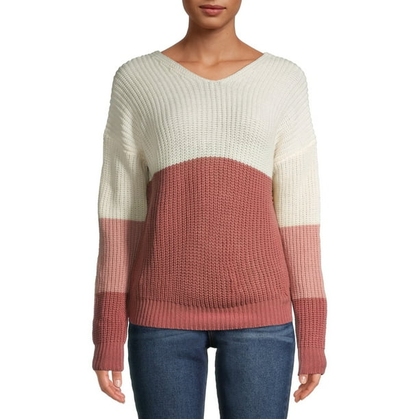No Boundaries No Boundaries Juniors' Twisted Colorblocked Sweater