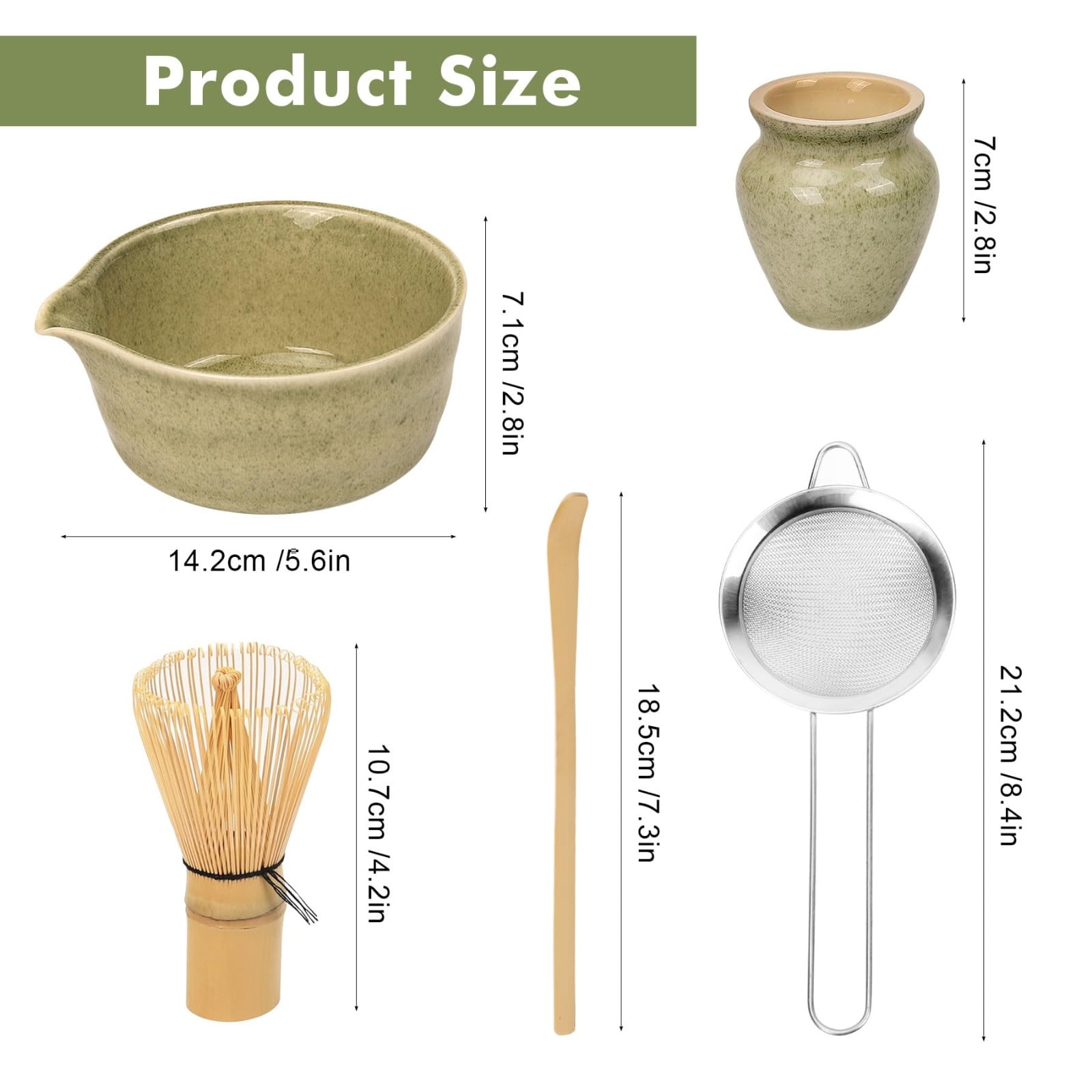 Desktop Dress Up Clearance! Matcha Tea Set with Whisk Ceramic Bowl & Holder – Matcha Making Kit for Traditional Japanese Tea – Ideal Matcha Set for Beginners And