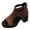 Brown, variant on Womens Dressy Sandals 2026 Fashion Casual Hollow out Floral Leather Platform Gladiator Chunky Block High Heels Back Zipper Summer Ankle Booties Blue Size 7