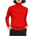 thumbnail image 2 of Ashirexll Winter Sweaters Pullover Sweaters for Women Classic Lightweight Long Sleeve Turtleneck Sweater Casual Comfortable, 2 of 3
