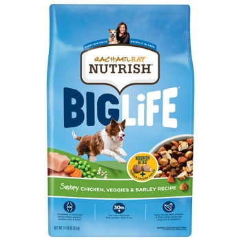 Rachael Ray sh Big Life Dry Dog Food for Big Dogs, Savory Chicken, Veggies & Barley Recipe, 14 lb Bag