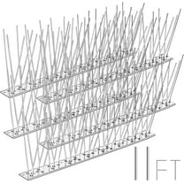 LANNEY Stainless Steel Bird Spikes, 10 Strips 11 ft, Unassembled Spikes, PatioOutdoor
