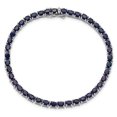 thumbnail image 5 of 925 Sterling Silver Oval Blue Sapphire Chain Gemstone Tennis Bracelet, 5 of 6
