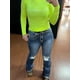 thumbnail image 4 of Jeans Flamingals Bootcut para mujer, talle bajo, rasgado, S, azul oscuro, 4 of 5