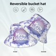 thumbnail image 2 of Yiaed Round Snow Merry Christmas Winter Snowflakes Print Reflective Stripe Bucket Hat Unisex Funny Outdoor Fisherman Cap Beach Sun Hat, 2 of 5