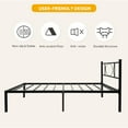 thumbnail image 4 of 14 Inch Twin Size Bed Frame with Headboard & Underbed Storage, Heavy-Duty Metal Slats Support Platform Mattress Foundation Non-Slip Strips, No Box Spring Needed, 4 of 7