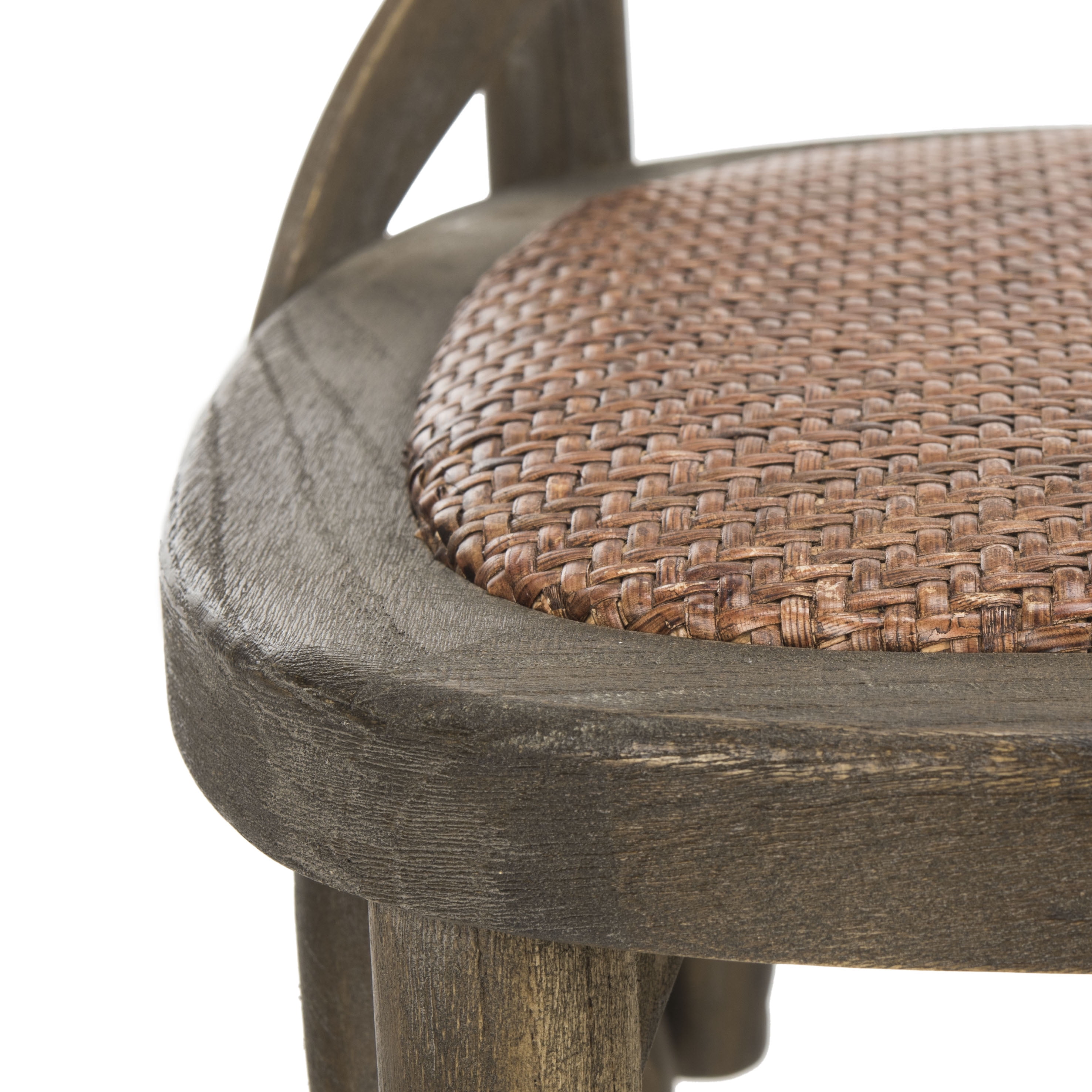 SAFAVIEH Franklin X-Back Bistro Rustic Chairs, Distressed Colonial Walnut, Set of 2