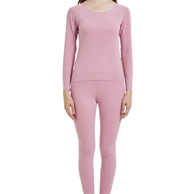 Jumpingount Ropa interior térmica de invierno, conjunto de calzoncillos largos, Tops de manga larga, bragas elásticas cálidas de cintura media, Prendas para la parte del cuerpo Púrpura claro SG