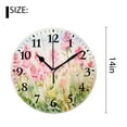 thumbnail image 2 of 14 Inch Wall Clock Battery Operated Silent Clock Decorative for Office, Kitchen, Outdoor, Living Room，Beautiful Flowers Multicolor, 2 of 4