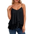 thumbnail image 2 of Womens Tanks Off Shoulder Ruffle Casual Summer Flowy Beach Dress Womens Camisole Black M, 2 of 7
