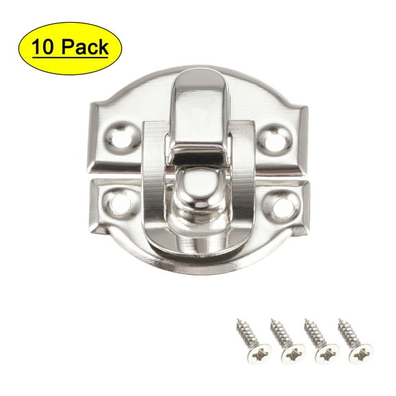 Uxcell Small Size Box Latch,Silver Tone Decorative Hasp for Cases 10Pcs