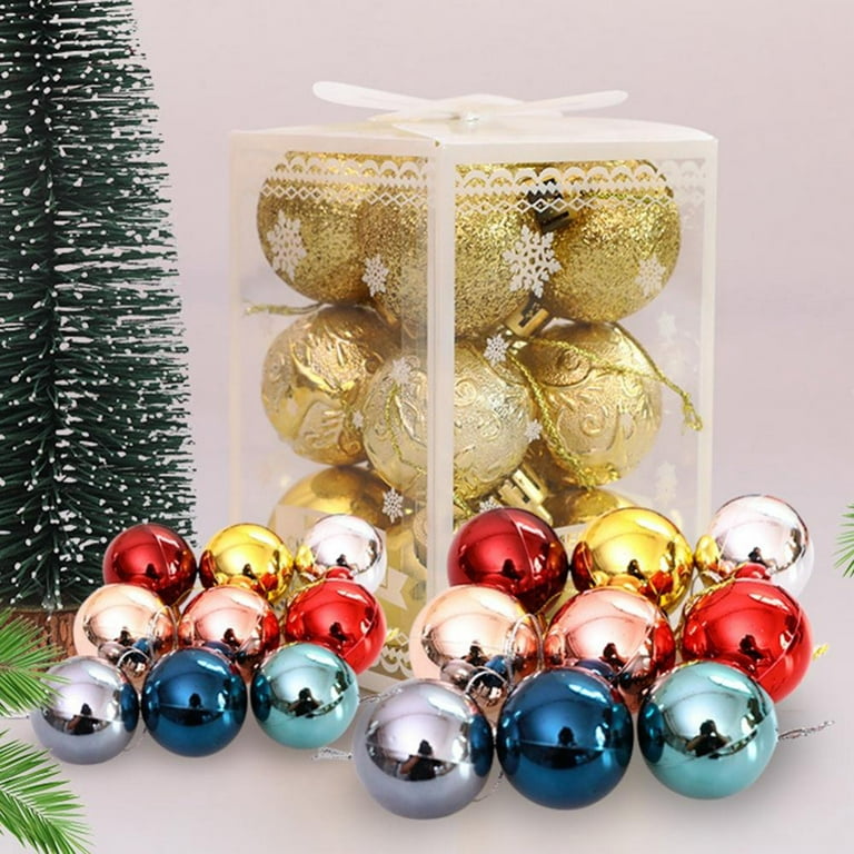 Mini Christmas Ornaments - Christmas Balls - Set/12