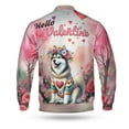 thumbnail image 2 of Hello Valentine’s Day Siberian Husky Flower Crown Romantic Pink Floral All Over Print 3D Baseball Jacket Husky Dog Lover Gifts Bomber Jacket Softball - 00031, 2 of 6