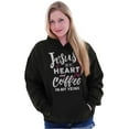thumbnail image 3 of Jesus in Heart and Coffee in Veins Women Plus Size Graphic Pullover Hoodie Brisco Brands 3X, 3 of 4