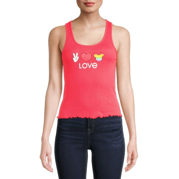 Disney Juniors’ Peace Love Mickey Graphic Print Tank Top