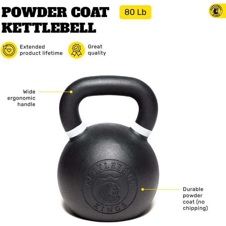 Kettlebell Kings 80 LB Powder Coated Weights with Flat Base