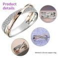 thumbnail image 4 of Worallymy Anillo de mujer Anillo de diamantes de imitación de doble círculo Estilo simple Joyería de mano para niña Joyería para perder peso Color doble Tamaño 7 Worallymy JD735804587, 4 of 7