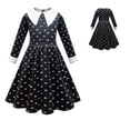 thumbnail image 3 of 2023 Wednesday Addams Cosplay disfraz conjunto niñas negro vestido estampado carnaval fiesta disfraz-solo vestidos-110cm Computadora Computadora Computadora portátil, 3 of 5