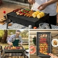 thumbnail image 2 of Portable Barbecue Charcoal Grill Foldable BBQ Grill Stainless Steel Wood Burning BBQ Stoves Outdoor Camping Barbecue Cooking Grills Stoves Smokers Tool for Picnic Beach Backyard, 2 of 10