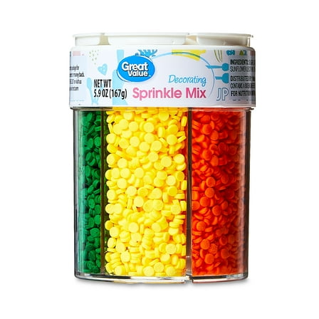 Great Value 6-Cell Decorating Sprinkle Mix, Bright Multicolor, 5.9 oz