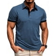 thumbnail image 2 of Zekutng Mens T-Shirts Color-Blocked Cuff Short-Sleeve Button-Down Shirt,Sizes S-3XL, 2 of 6