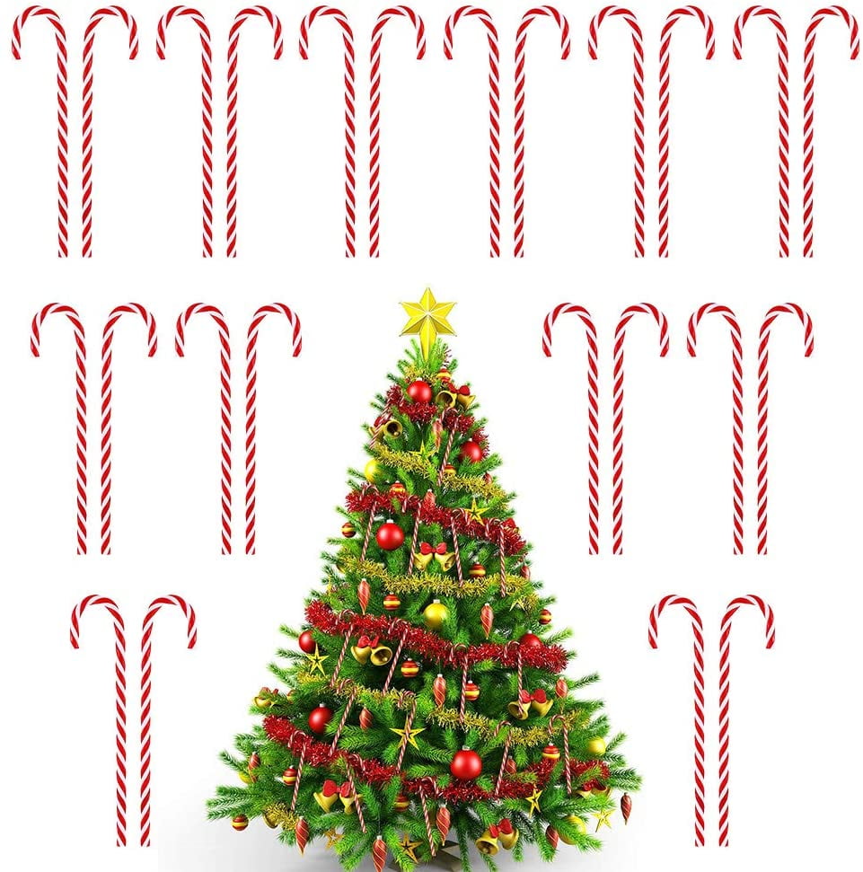Christmas Acrylic Candy Cane Xmas Tree Hanging Canes Decor Ornaments 