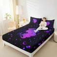 thumbnail image 4 of jejeloiu Constellation Theme Full Size Sheets,Girls Sliouette Bed Sheets,Purple Starry Sky Sheet Sets Forchild,Breathable Home Decor,4-Piece, 4 of 7