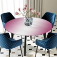 thumbnail image 5 of Elastic Fitted Round Tablecloth, Rose Red Ombre Waterproof Stretch Table Cover for 45"-54" Tables, Pink White Gradient Modern Abstract Art Washable Outdoor Tablecloths for Patio, Picnic, Camping, 5 of 9
