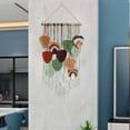 thumbnail image 2 of Boho Macrame Wall Hanging - 33" x 18" Handwoven Leaf Feather Wall Art, Large Cotton & Wood Bead Tapestry with Tassels, Chic Bohemian Decor for Living Room, Bedroom, Nursery, or Wedding Backdrop, 2 of 6