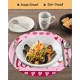 thumbnail image 3 of 15 Inch Round Placemats Set of 6, Happy Valentine's Day Non Slip Heat Insulation PP Table Mats, Pink Love Hearts Romantic Washable Place Mats for Kitchen Dining Party Table Decor, 3 of 7