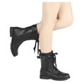thumbnail image 6 of Dream Pairs Women Fashion Military Combat Boots Lace Up Mid Calf Boots Comfort Walking Boots Shoes for Women Mission Black Size 8, 6 of 6