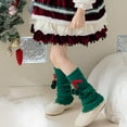 thumbnail image 4 of NAISIBABY Leg Warmers for Girls, Stretchy Cotton Loose Cotton Winter Christmas Knitted Knee High Socks Green Free Size, 4 of 6