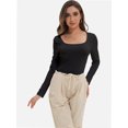 thumbnail image 3 of Long Sleeve Shirts for Women Scoop Neck Baselayer Casual Tops for Lady, 3 of 6