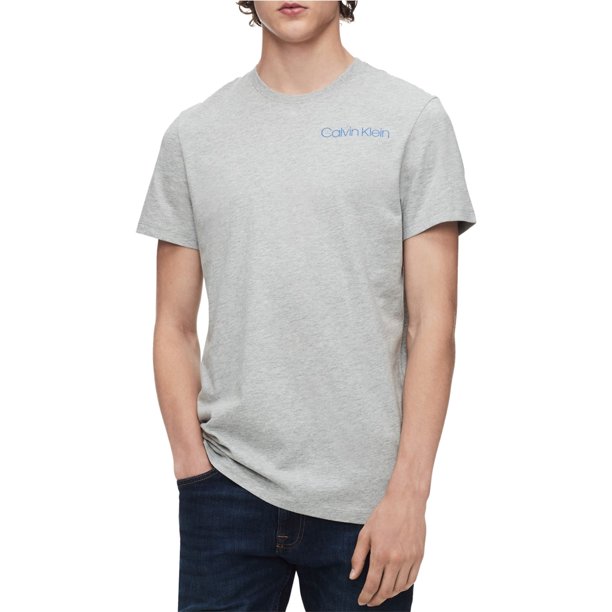 Camiseta básica de algodón Calvin Klein para hombre gris grande