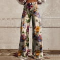 thumbnail image 4 of Guiexla Women Wide-Leg Casual Pants with Pockets Loose Fit Button Zipper Fly Breathable Fabric Washable Non-Fading Straight Trousers Streetwear, 4 of 7